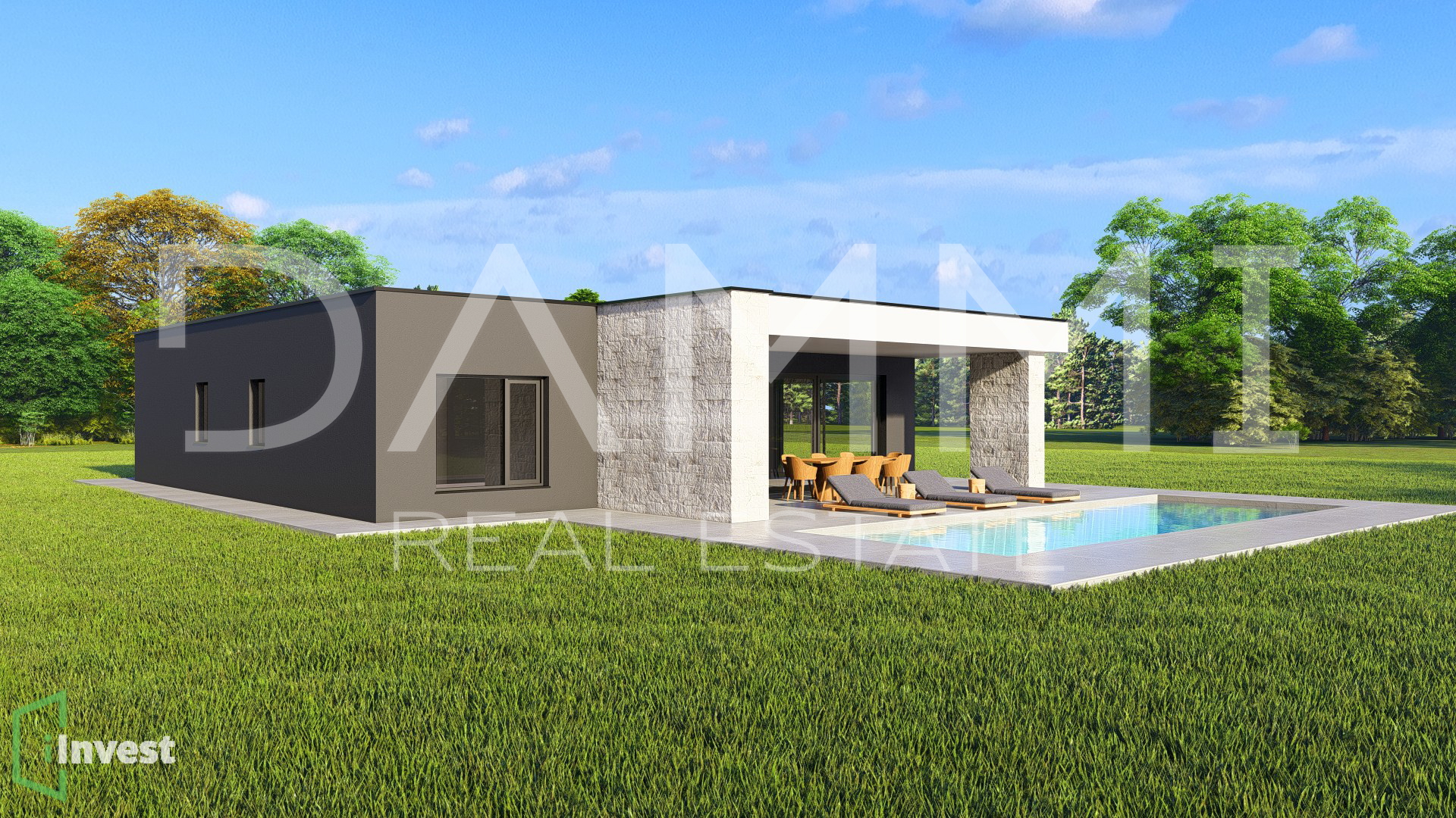 ISTRA, ŽMINJ - Moderna prizemnica s bazenom na vrhunskoj lokaciji